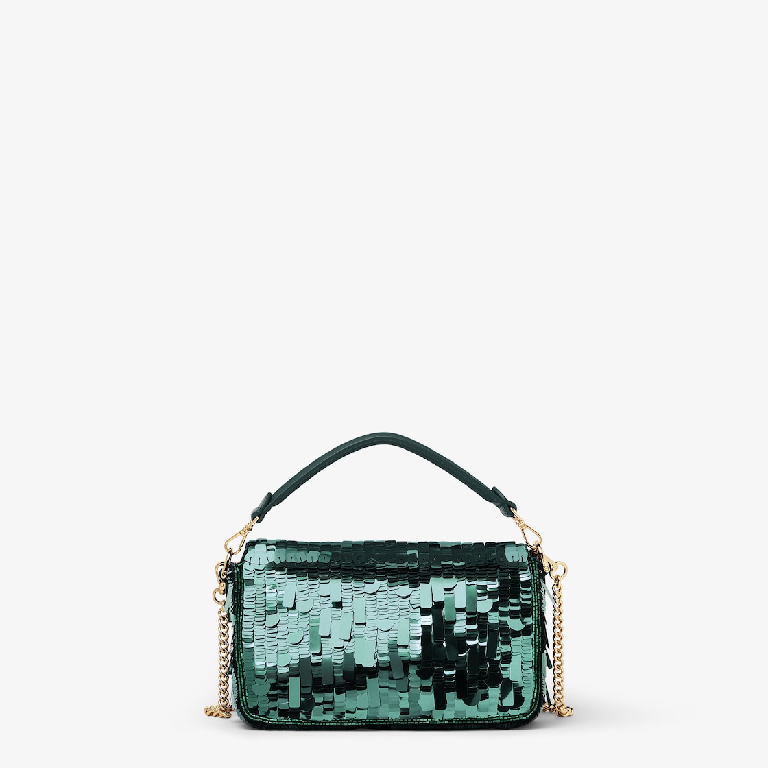 FENDI Baguette® Mini Bag embroidered with green sequins - Image 3